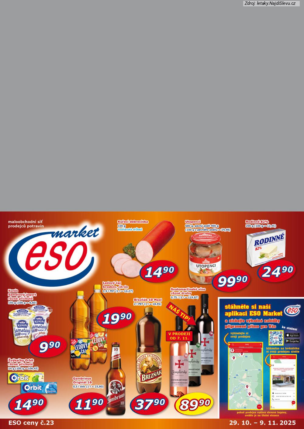 Letk ESO MARKET (29. 10. - 9. 11. 2025) - strana 1 z 5