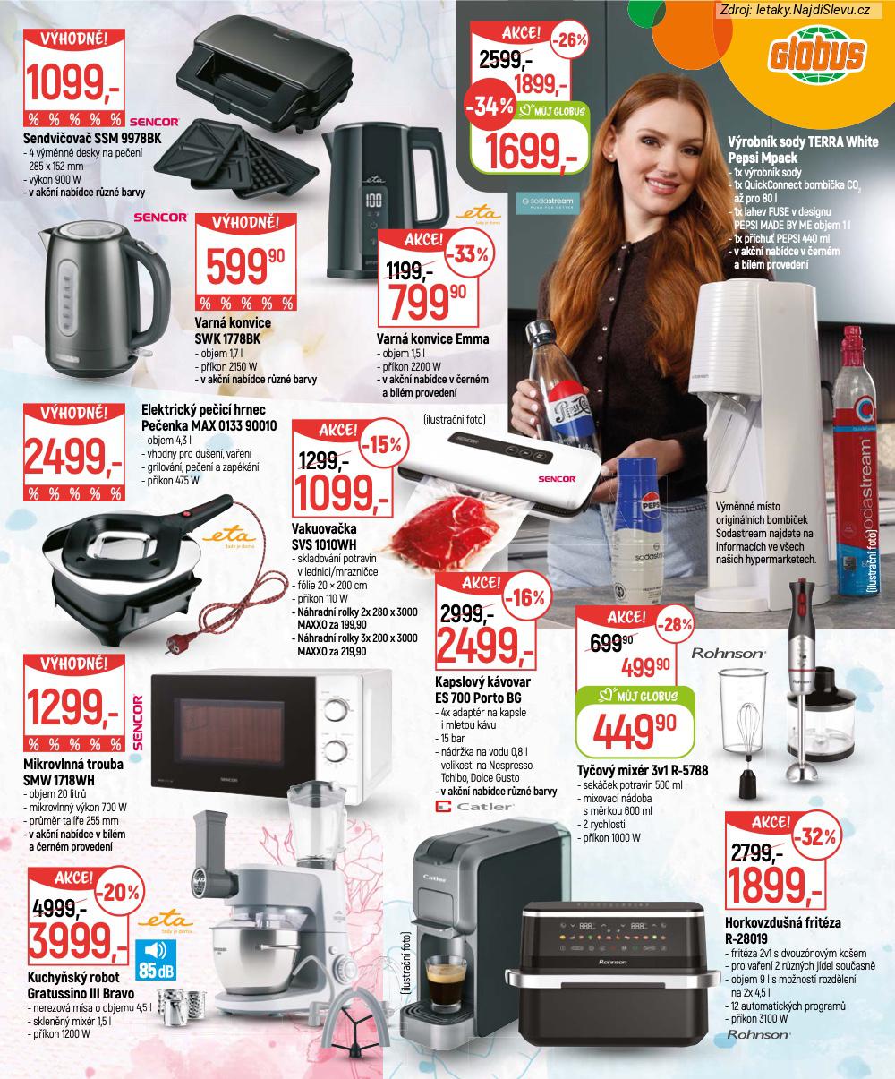 Let�k Globus  Katalog (28. 1. - 16. 2. 2026) - str. 9: Horkovzdu�n� frit�za, Kuchy�sk� robot, Ty�ov� mix�r, Mikrovlnn� trouba