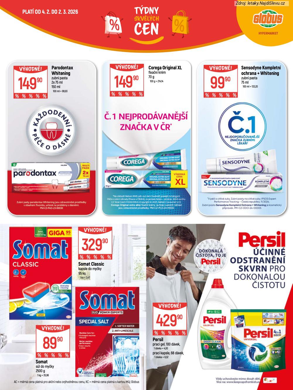 Let�k Globus  Katalog (4. 2. - 2. 3. 2026) - str. 21: Persil prac�, Somat s�l, Somat Classic, Corega Original