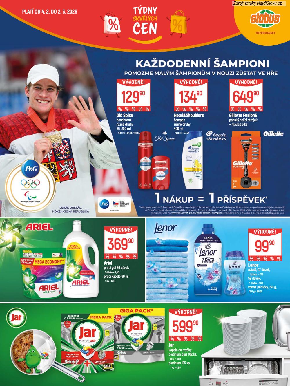 Let�k Globus  Katalog (4. 2. - 2. 3. 2026) - str. 23: Jar kapsle, Lenor vonn�, Lenor aviv�, Ariel prac�