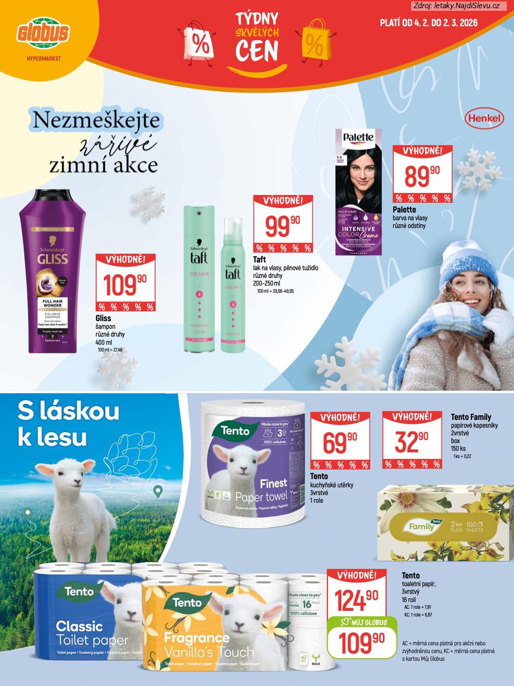 Let�k Globus  Katalog (4. 2. - 2. 3. 2026) - str. 24: Tento toaletn�, Tento Family, Tento kuchy�sk�, Palette barva