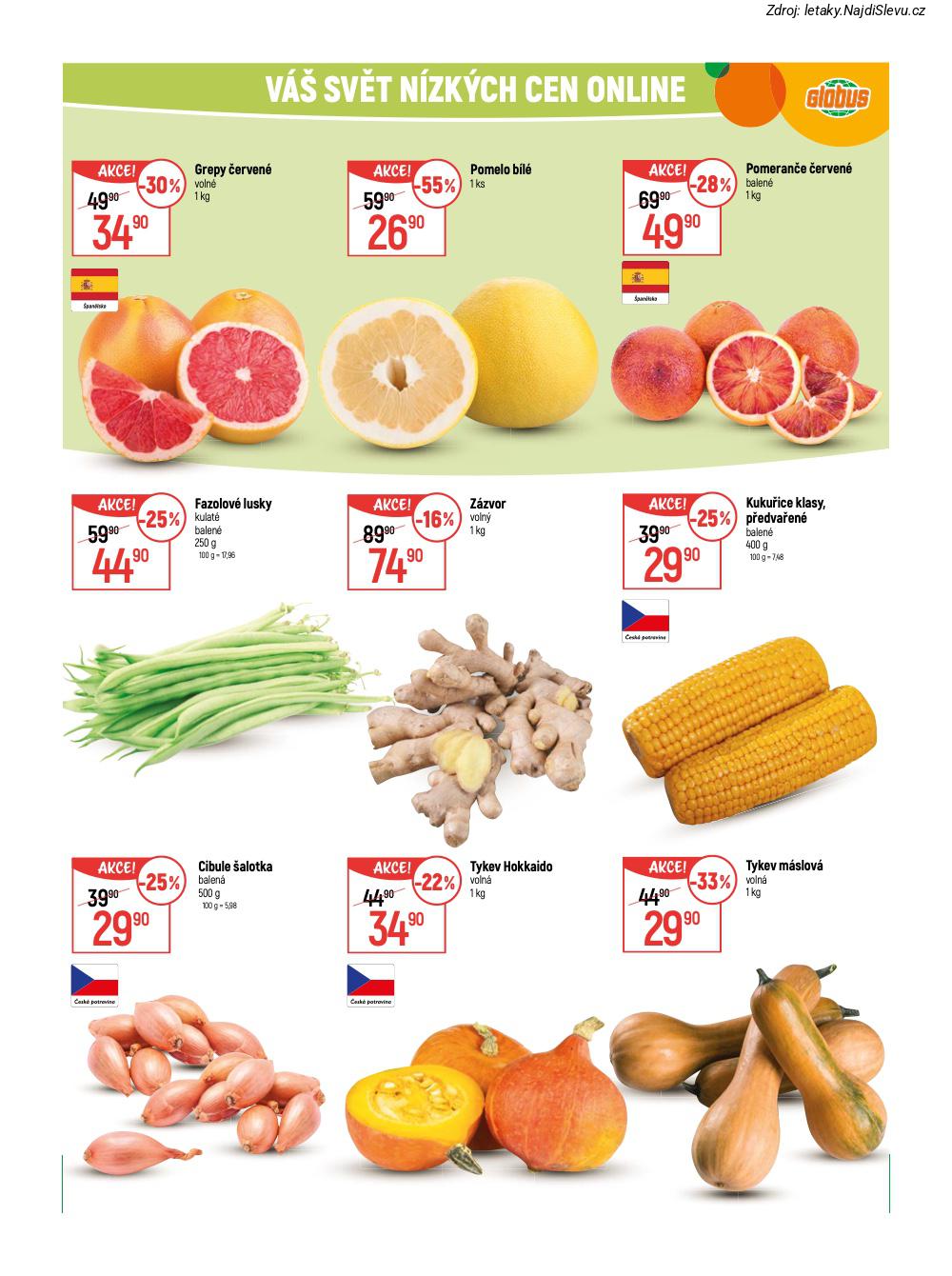 Let�k Globus  Praha��ern� Most (4. 2. - 10. 2. 2026) - str. 11: Tykev m�slov�, Kuku�ice klasy, Cibule �alotka, Tykev Hokkaido