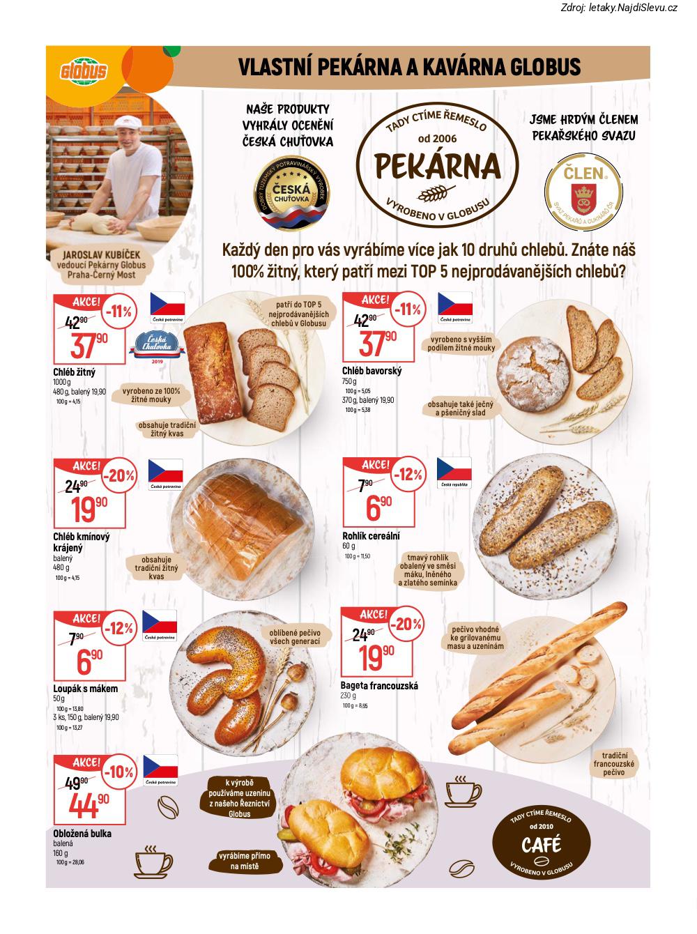 Let�k Globus  Praha��ern� Most (4. 2. - 10. 2. 2026) - str. 7: Oblo�en� bulka, Bageta francouzsk�, Loup�k s, Rohl�k cere�ln�