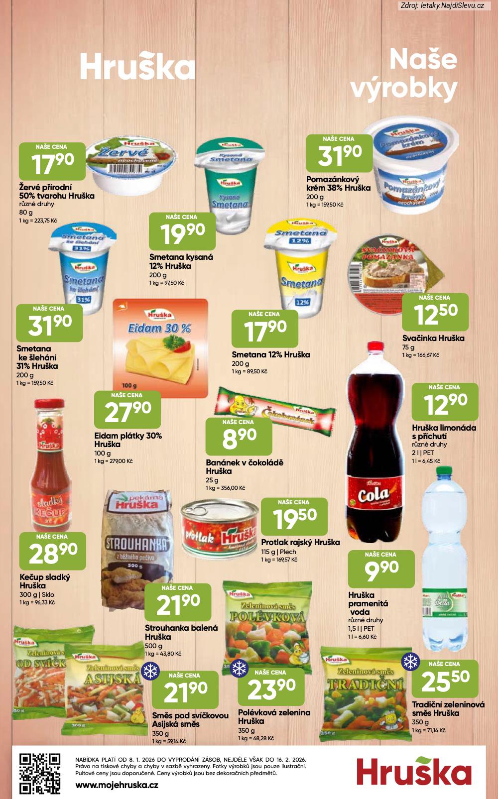 Let�k Hru�ka  Katalog (8. 1. - 16. 2. 2026) - str. 16: �erv� p��rodn�, Pomaz�nkov� kr�m, Smetana 12%, Smetana ke