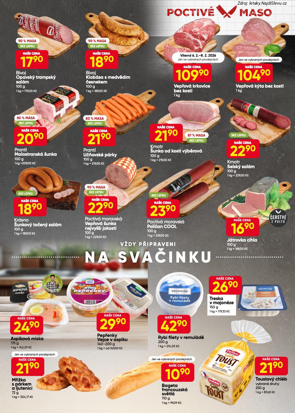 Let�k Hru�ka  (4. 2. - 10. 2. 2026) - str. 2: Toustov� chl�b, M��ka s, Bageta francouzsk�, Treska v