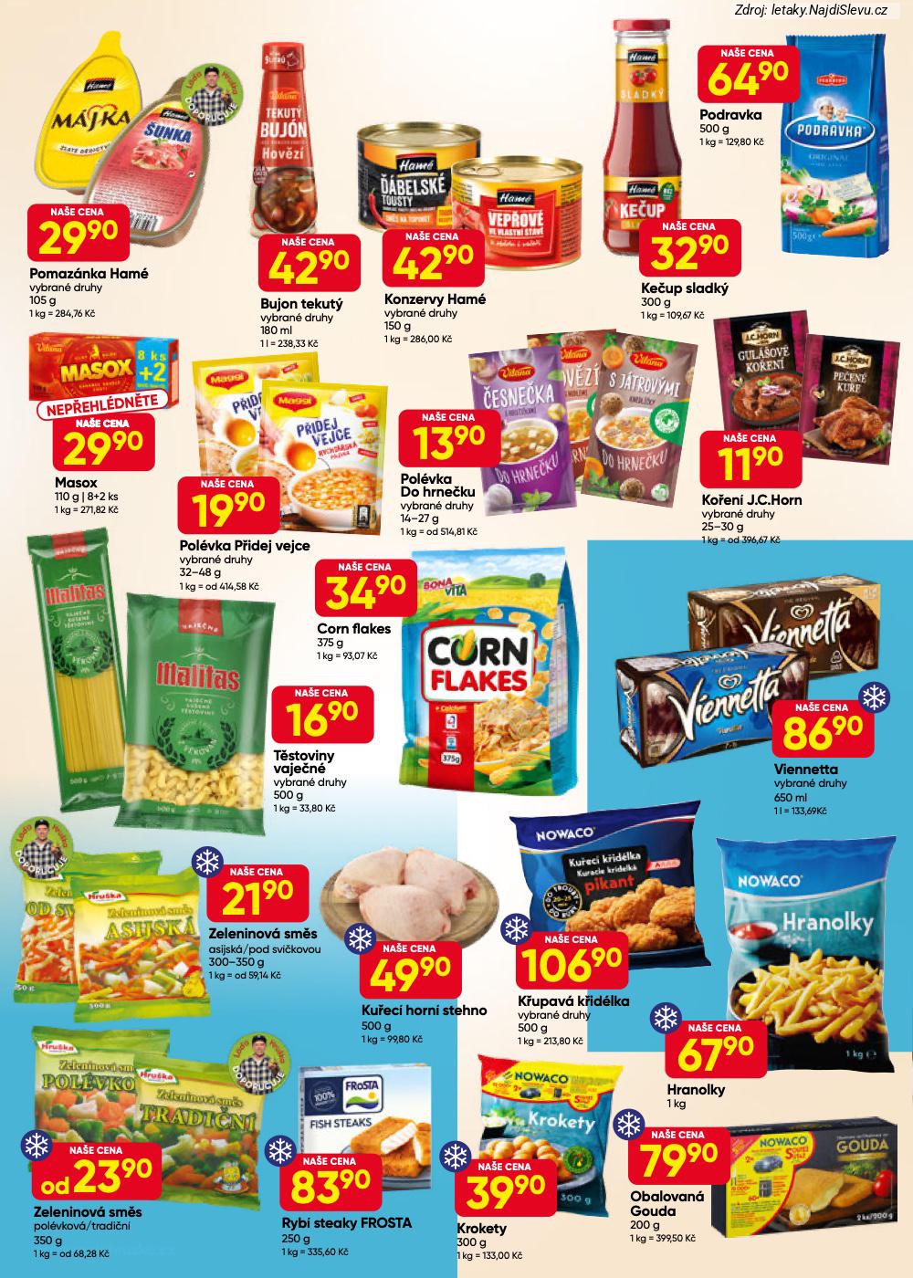 Let�k Hru�ka  (4. 2. - 10. 2. 2026) - str. 4: Ku�ec� horn�, Zeleninov� sm�s, Ryb� steaky, Viennetta vybran�