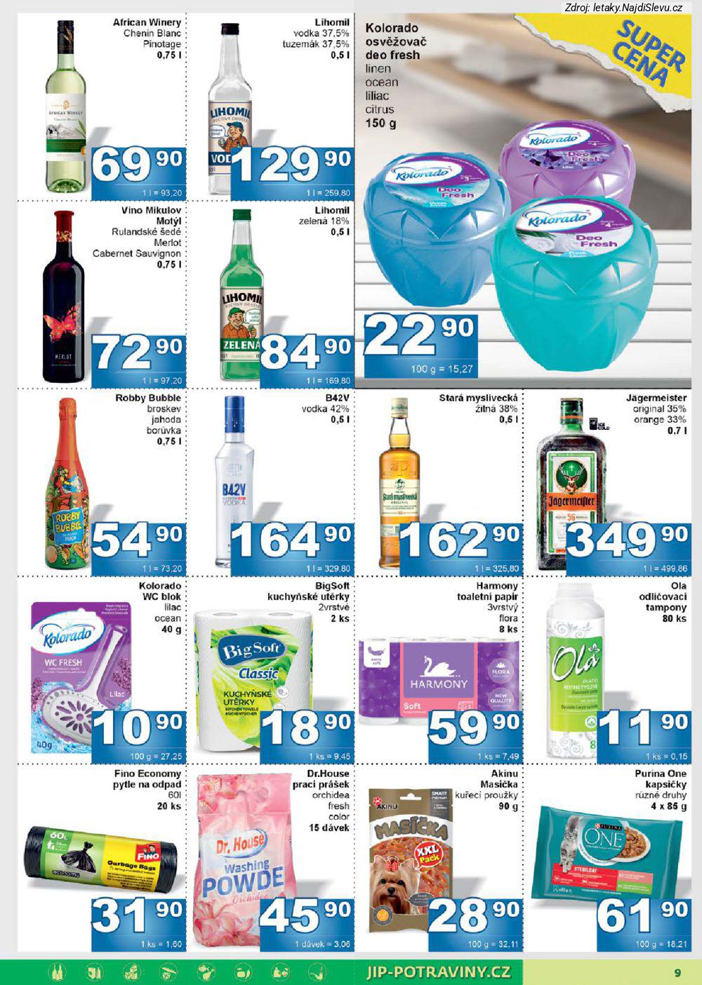 Let�k JIP  Maloobchod (28. 1. - 8. 2. 2026) - str. 9: Akinu Mas��ka, Purina One, Fino Economy, Dr.House prac�