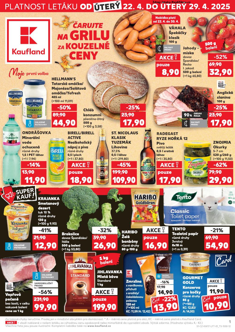 Strana 1 - letk Kaufland (22. 4. - 29. 4. 2025)