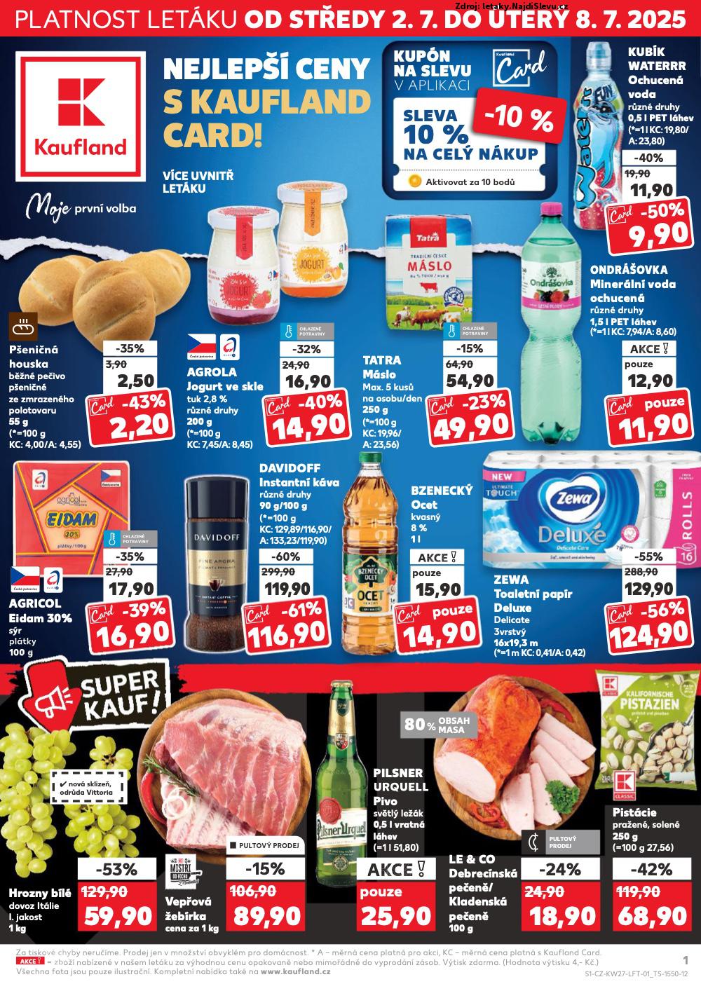 Strana 1 - leták Kaufland (2. 7. - 8. 7. 2025)