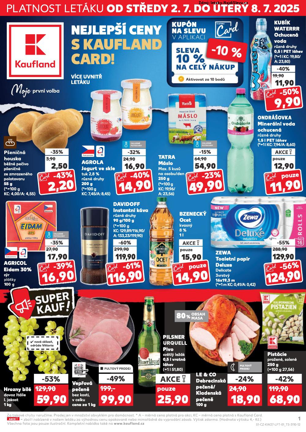 Strana 1 - leták Kaufland (2. 7. - 8. 7. 2025)