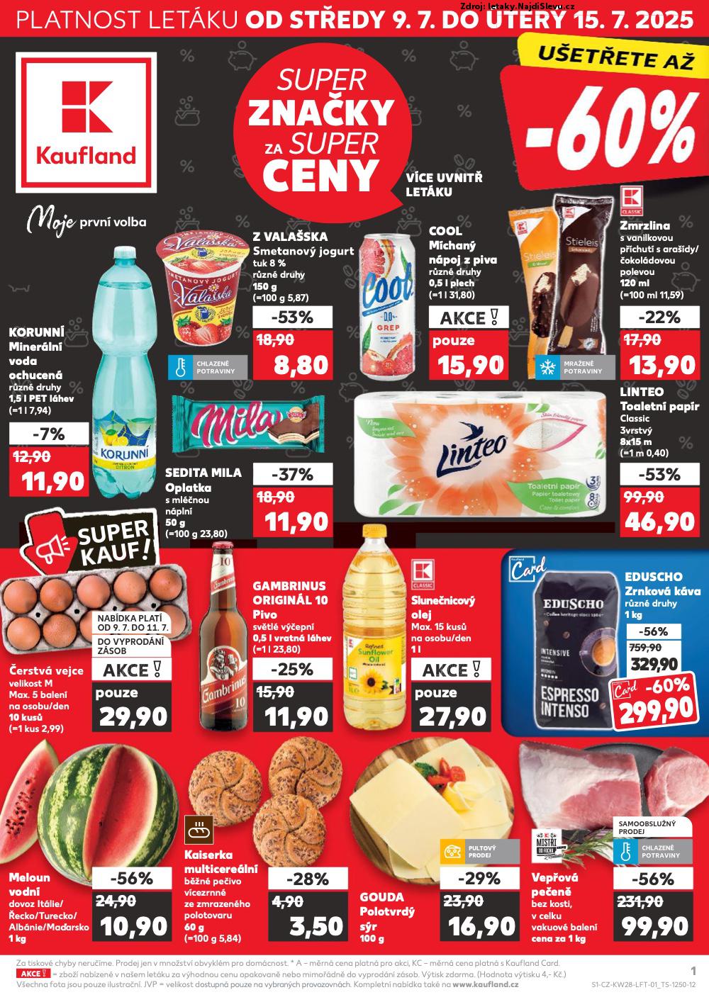 Strana 1 - leták Kaufland (9. 7. - 15. 7. 2025)