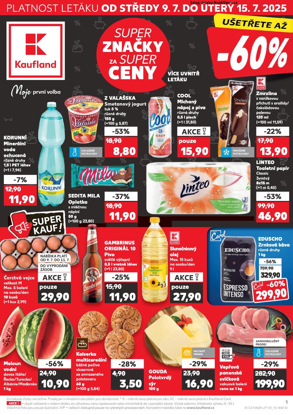 Strana 1 - leták Kaufland (9. 7. - 15. 7. 2025)