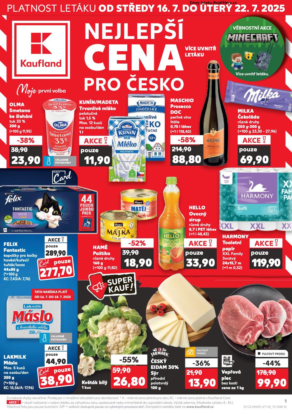 Strana 1 - letk Kaufland (16. 7. - 22. 7. 2025)