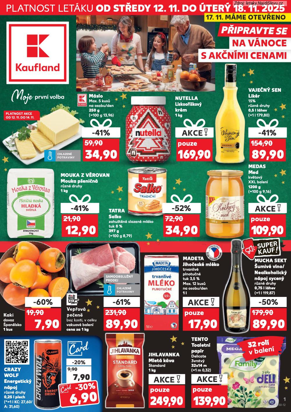 Let�k Kaufland  Most, M�ln�k, Sokolov, Mari�nsk� L�zn�, Kol�n, Kladno, �atec, P�s... (12. 11. - 18. 11. 2025) - str. 1
