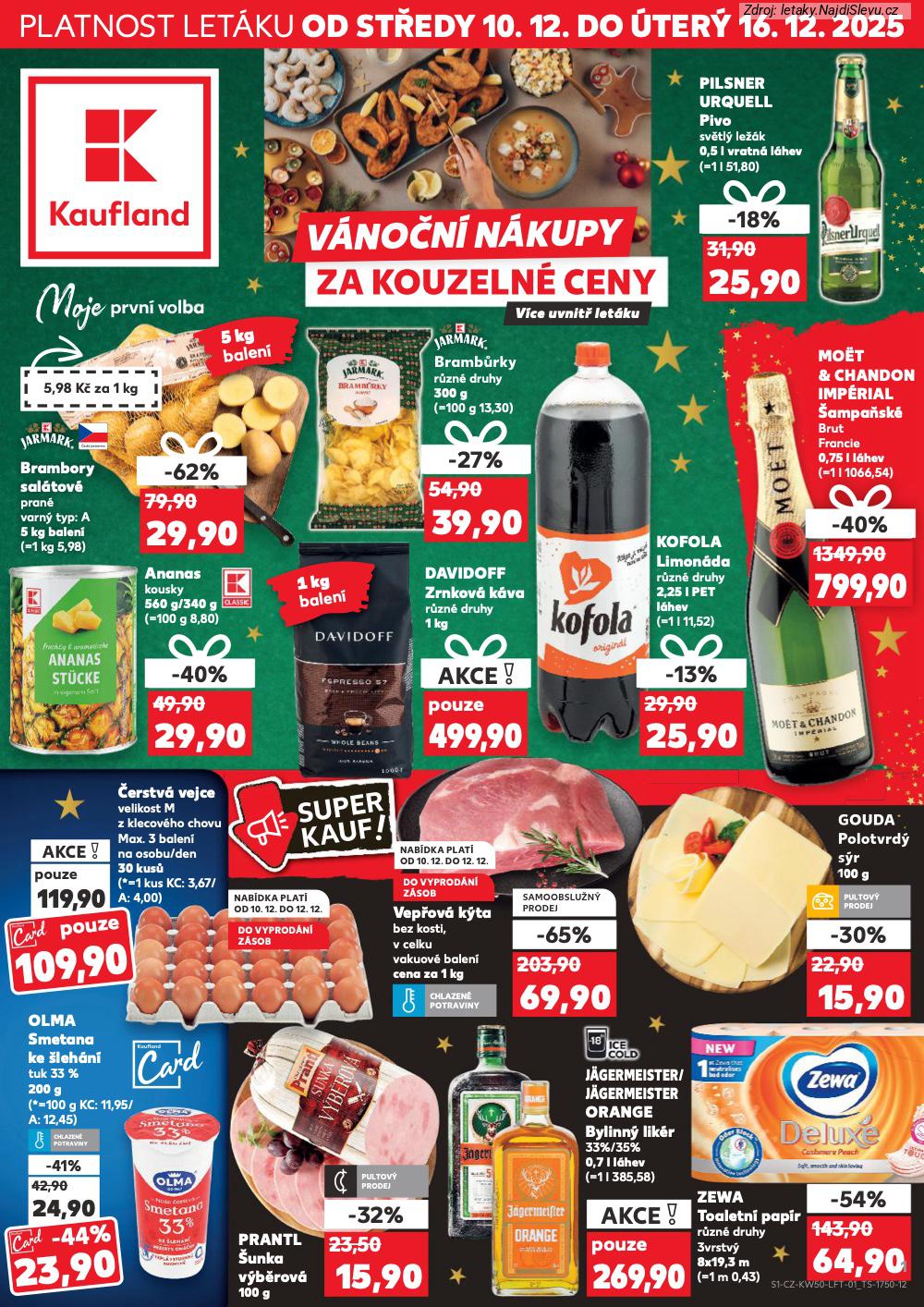 Let�k Kaufland  T�bor, Varnsdorf, Jablonec nad Nisou, N�chod, Mlad� Boleslav, Tep... (10. 12. - 16. 12. 2025) - str. 1
