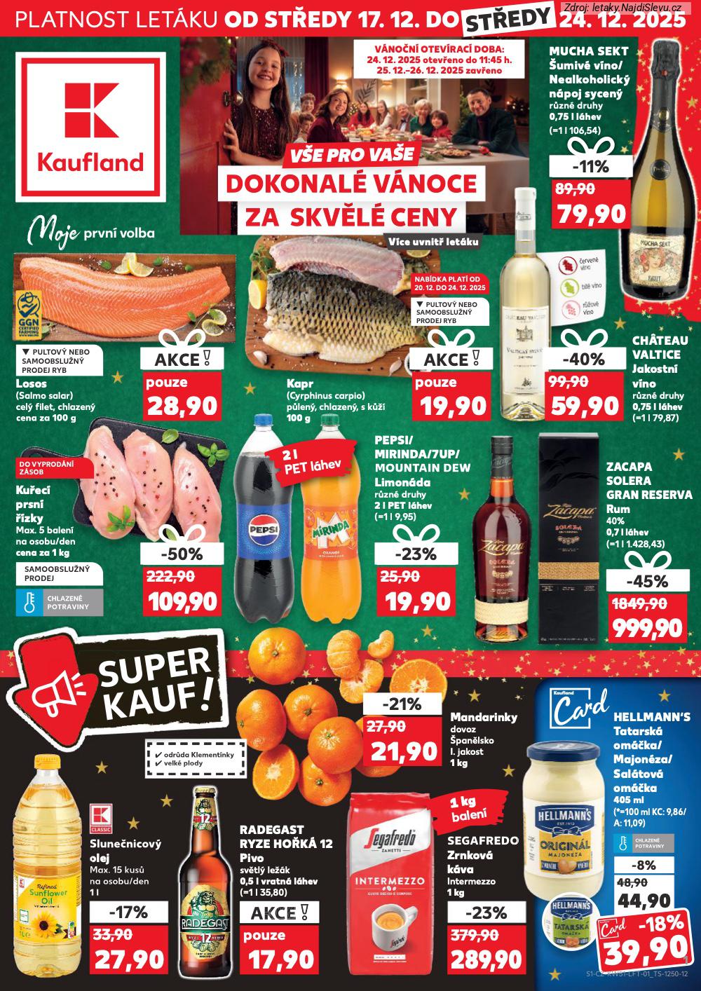 Let�k Kaufland  Most, M�ln�k, Sokolov, Mari�nsk� L�zn�, Kol�n, Kladno, �atec, P�s... (17. 12. - 24. 12. 2025) - str. 1