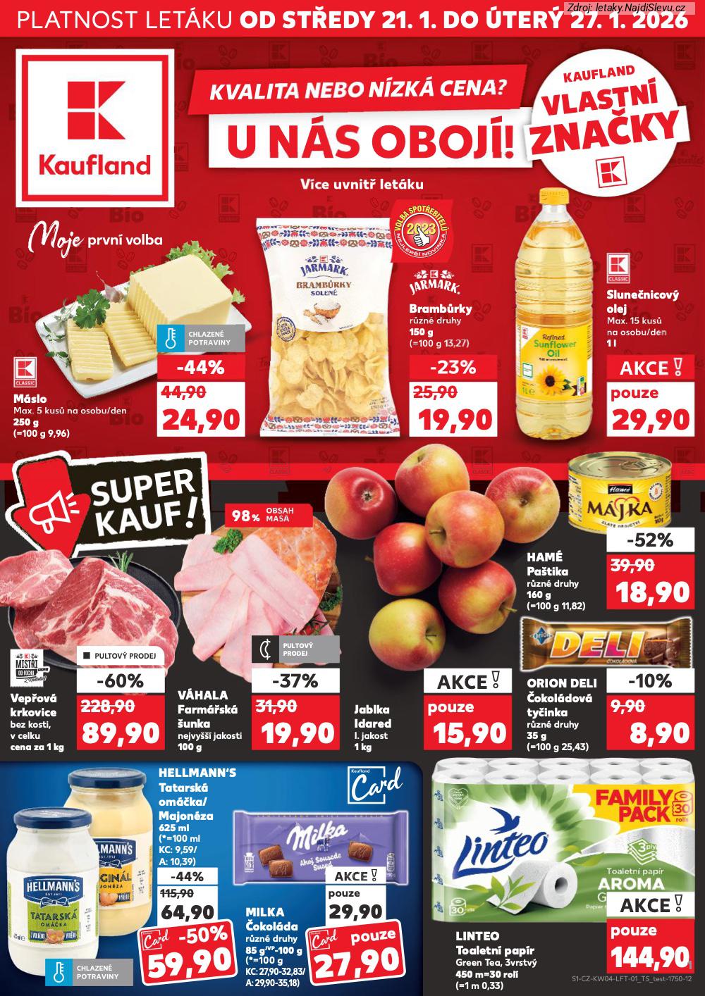 Let�k Kaufland  Velk� Mezi����, Pelh�imov, Blansko, Vesel� nad Moravou, Lan�kroun... (21. 1. - 27. 1. 2026) - str. 1