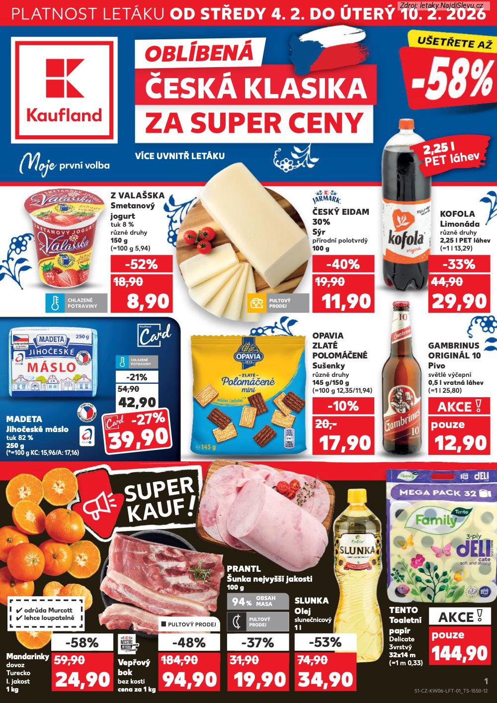 Let�k Kaufland  Rokycany, Vrchlab�, Kutn� Hora, T�ebo�, Prachatice, ��slav, Louny... (4. 2. - 10. 2. 2026) - str. 1