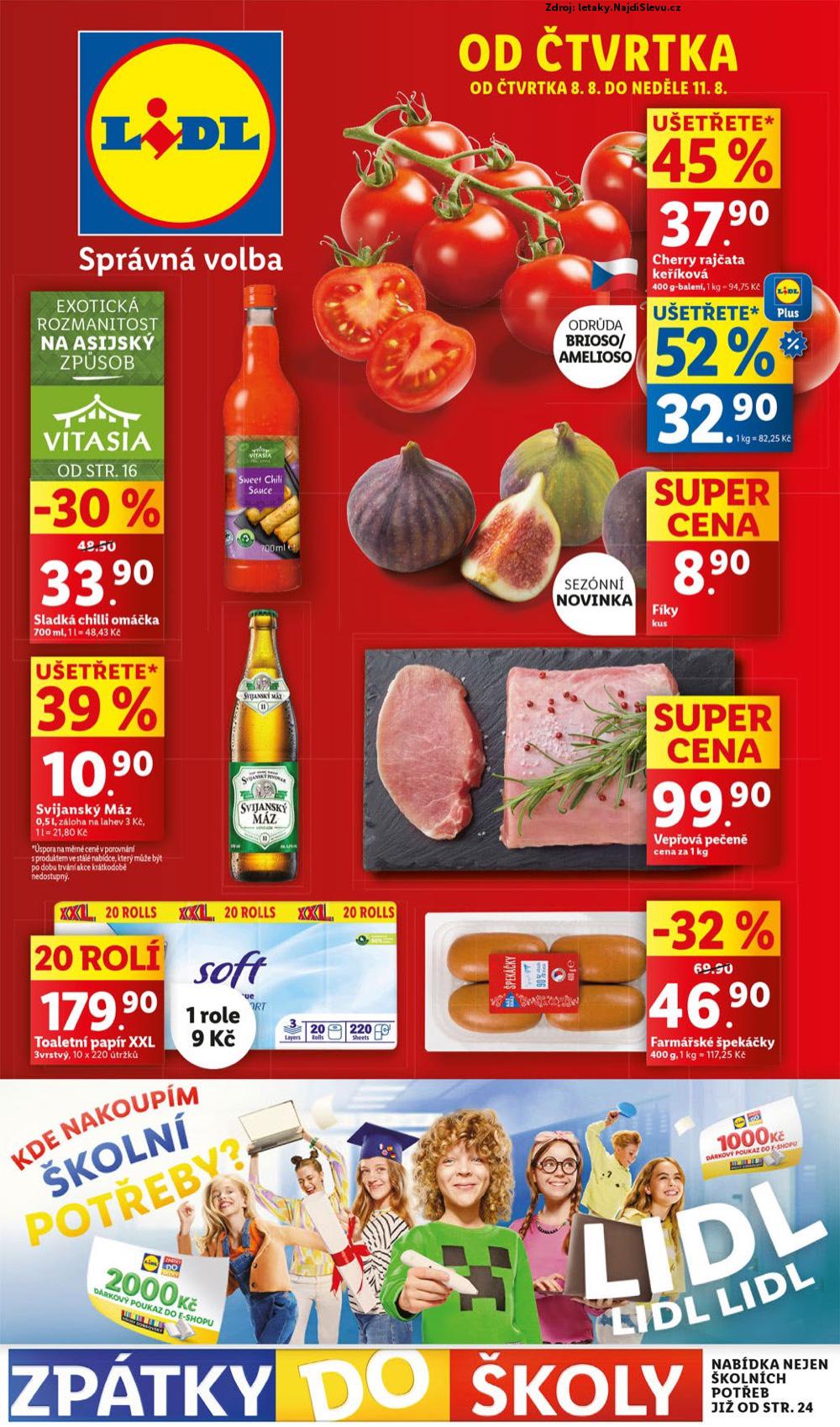 Strana 1 - leták Lidl (8. 8. - 11. 8. 2024)
