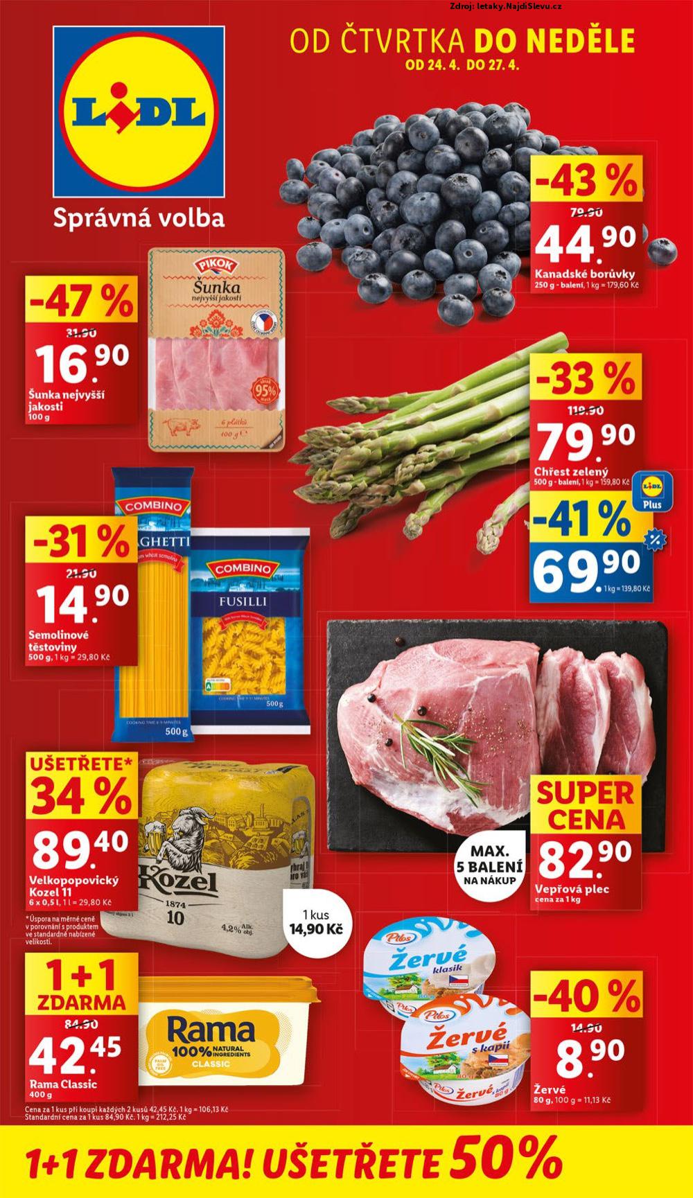 Strana 1 - letk Lidl (24. 4. - 27. 4. 2025)