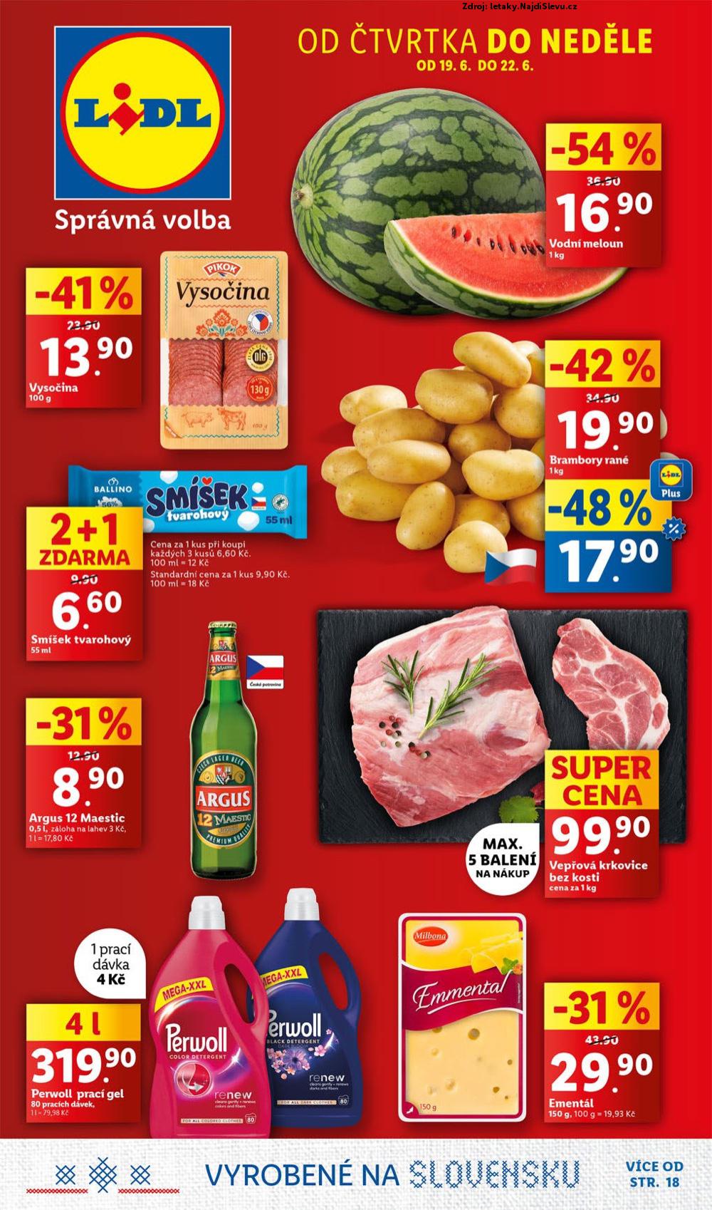 Strana 1 - letk Lidl (19. 6. - 22. 6. 2025)