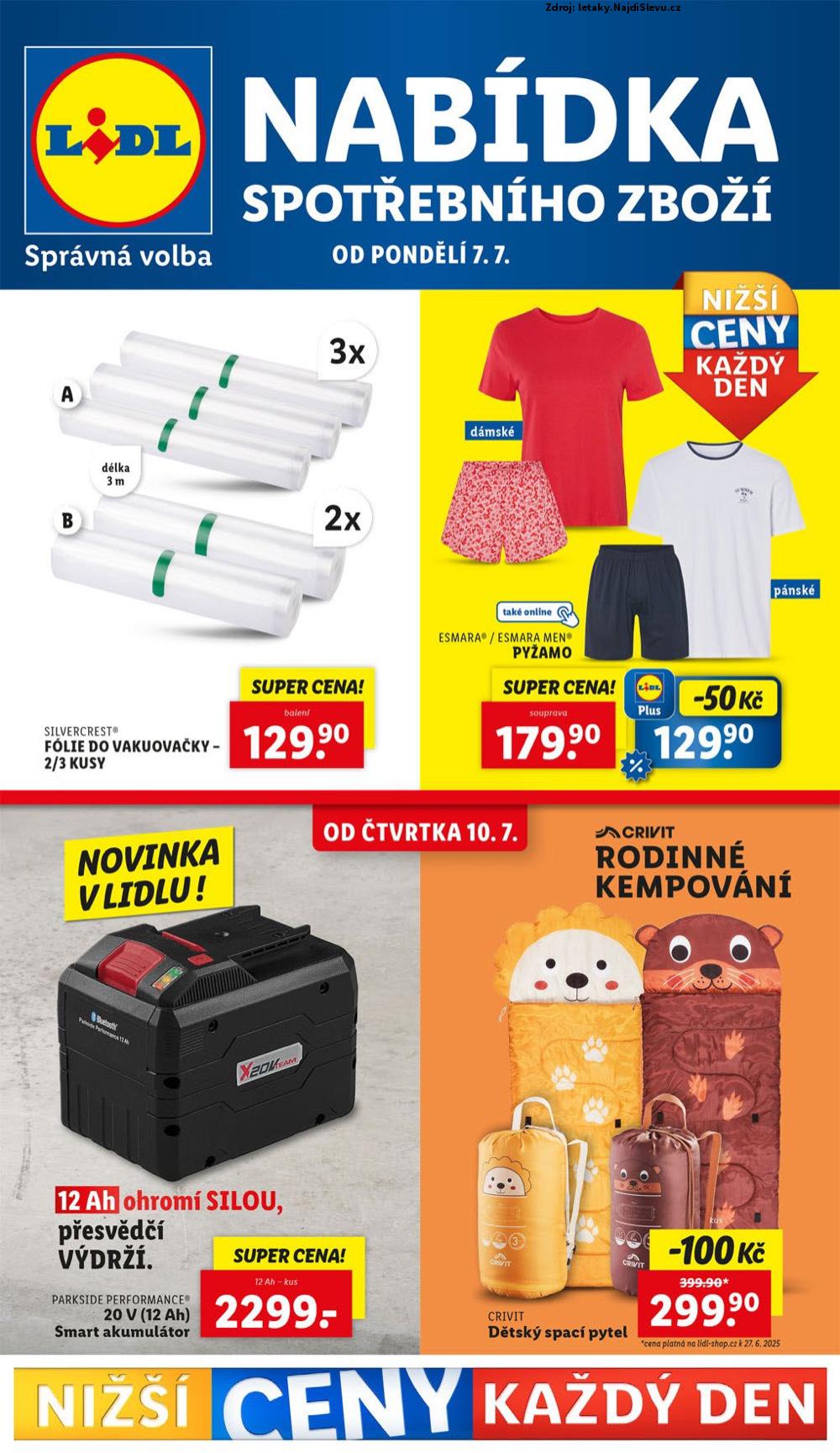 Strana 1 - leták Lidl (7. 7. - 13. 7. 2025)