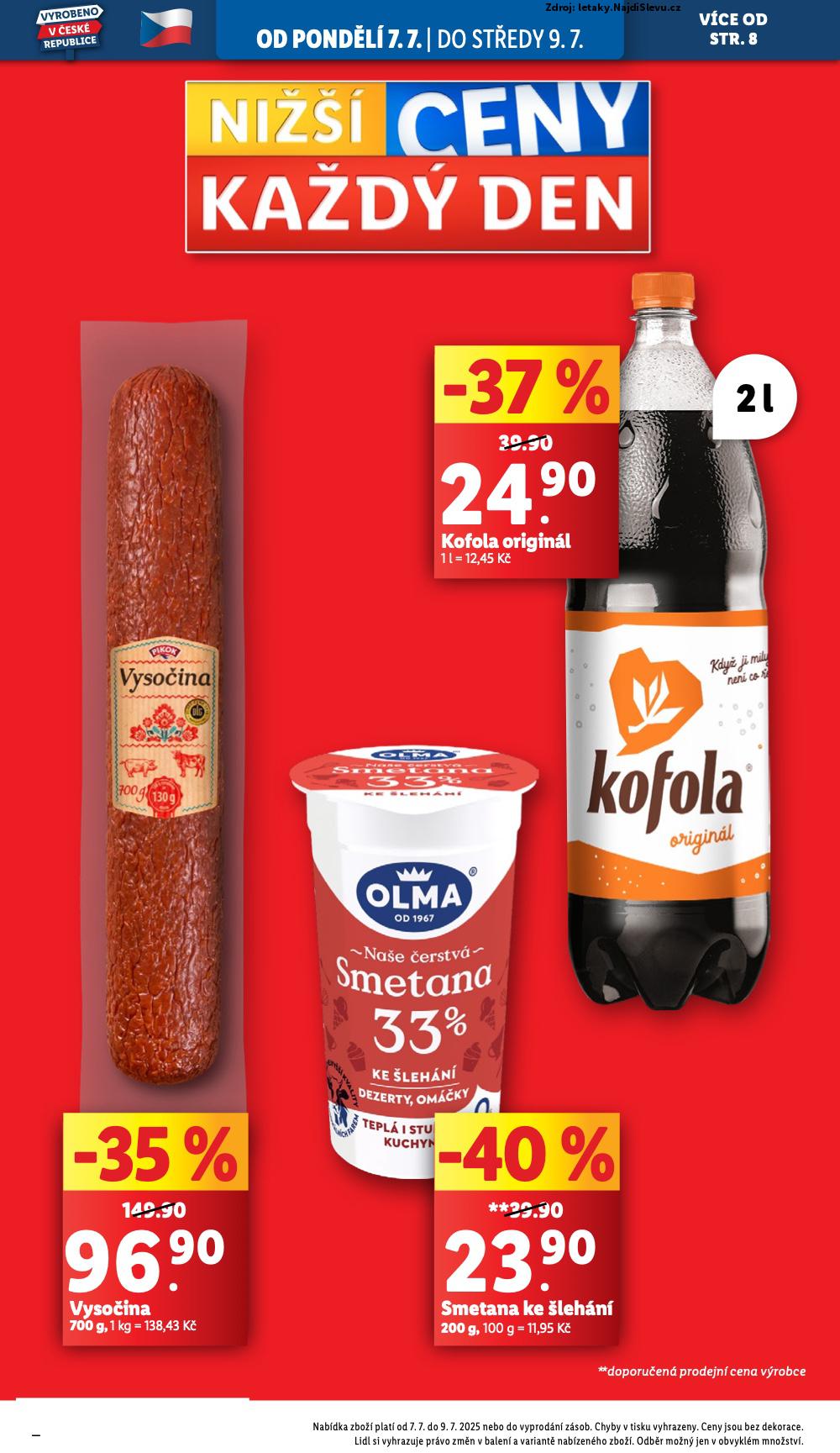 Strana 2 - letk Lidl (7. 7. - 9. 7. 2025)
