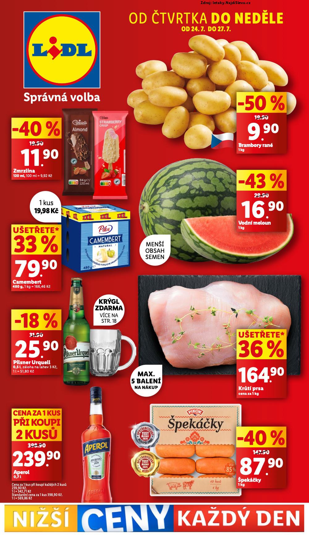 Strana 1 - letk Lidl (24. 7. - 27. 7. 2025)