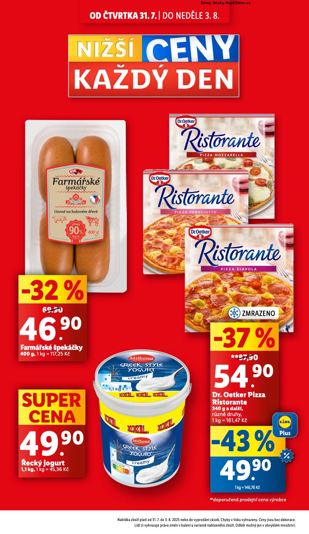 Strana 2 - letk Lidl (31. 7. - 3. 8. 2025)