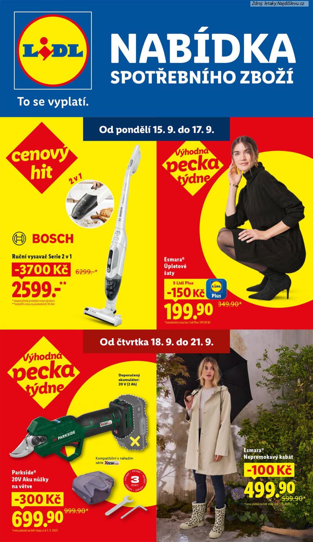 Strana 1 - leták Lidl (15. 9. - 21. 9. 2025)