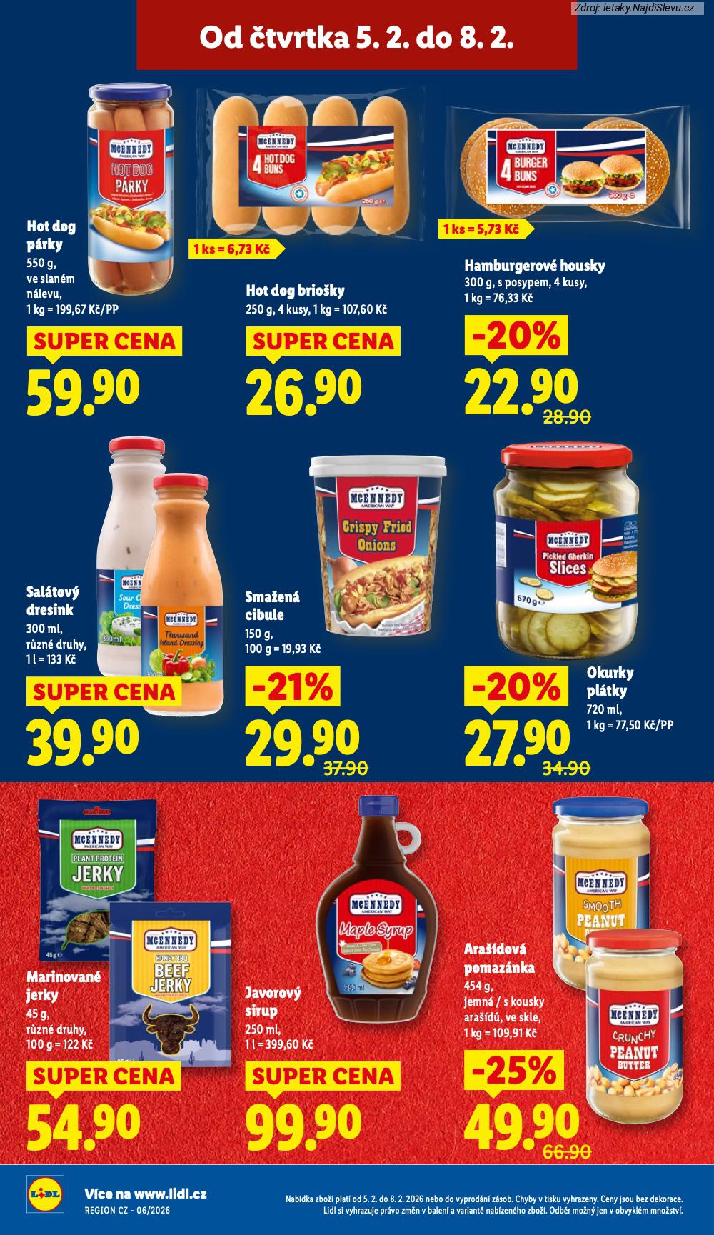 Let�k Lidl  (5. 2. - 8. 2. 2026) - str. 18: JAVOROV� SIRUP, ARA��DOV� POMAZ�NKA, MARINOVAN� JERKY, OKURKY PL�TKY