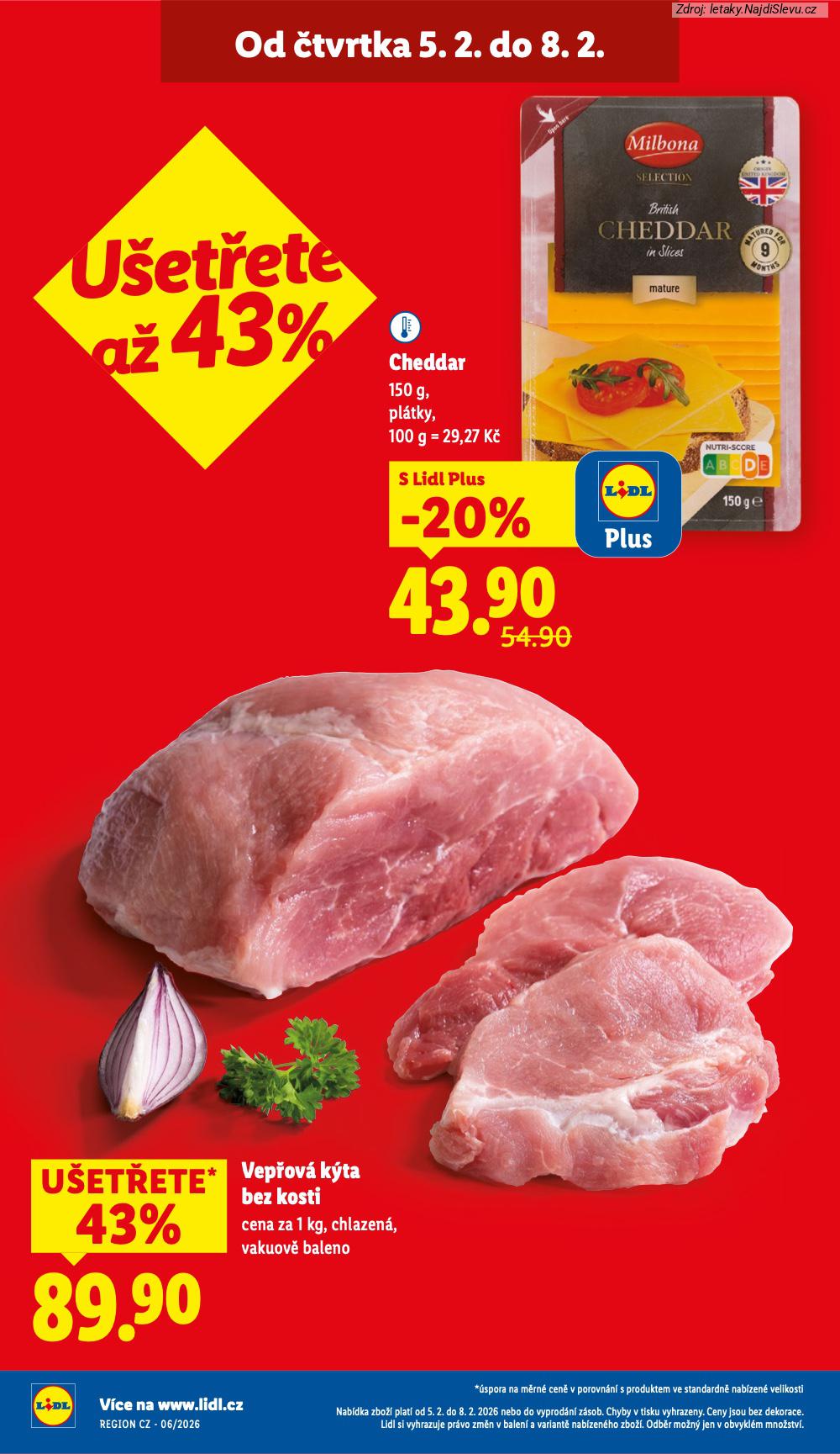 Let�k Lidl  (5. 2. - 8. 2. 2026) - str. 4: CHEDDAR, VEP�OV� K�TA