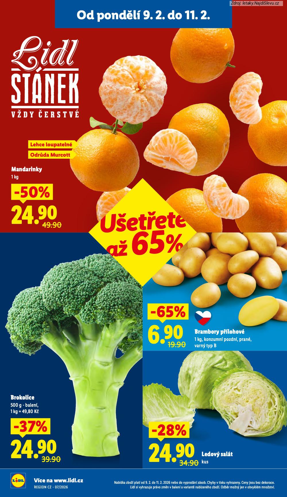 Let�k Lidl  (9. 2. - 11. 2. 2026) - str. 10: LEDOV� SAL�T, BROKOLICE, BRAMBORY P��LOHOV�, MANDARINKY