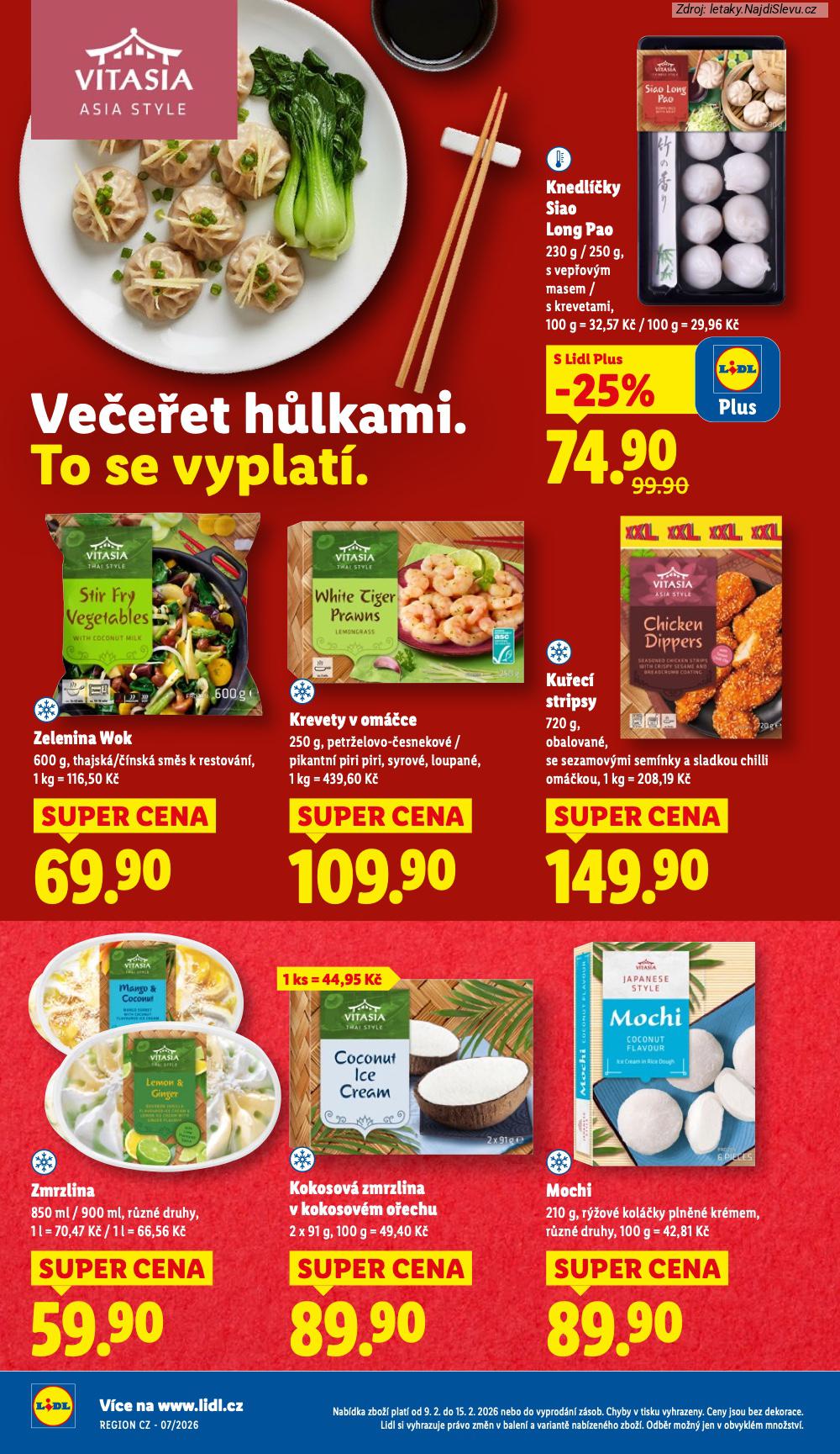 Let�k Lidl  (9. 2. - 11. 2. 2026) - str. 16: MOCHI, KOKOSOV� ZMRZLINA, ZMRZLINA, KU�EC� STRIPSY