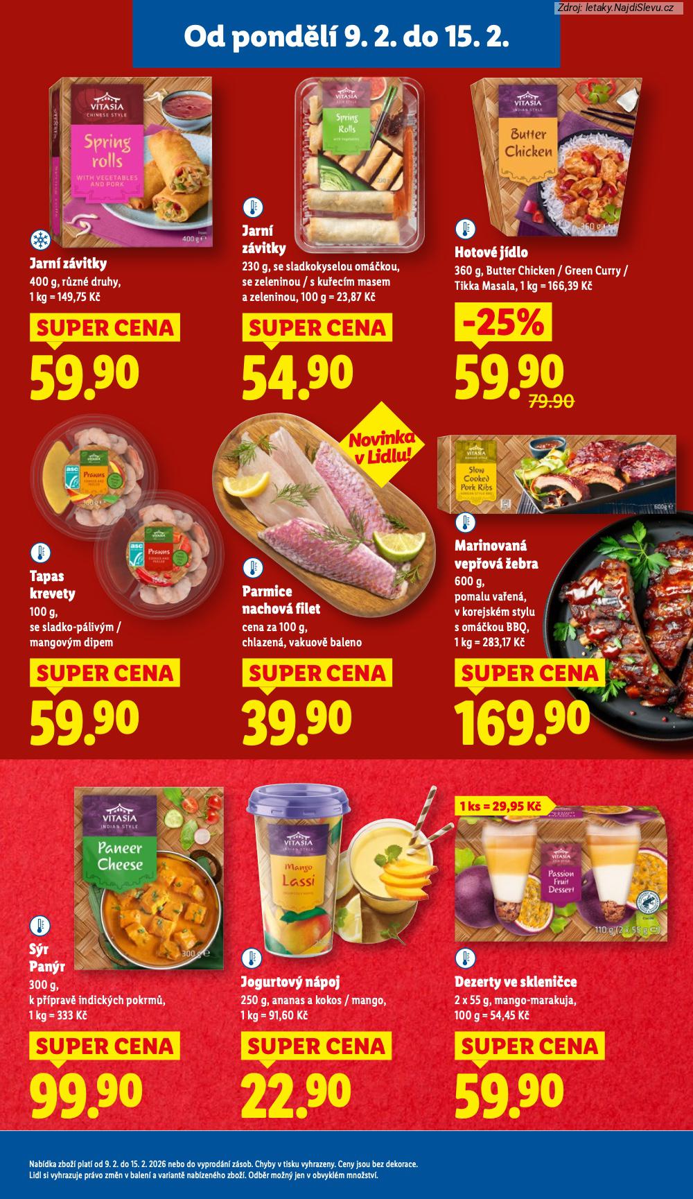 Let�k Lidl  (9. 2. - 11. 2. 2026) - str. 17: DEZERTY VE, JOGURTOV� N�POJ, S�R PAN�R, MARINOVAN� VEP�OV�