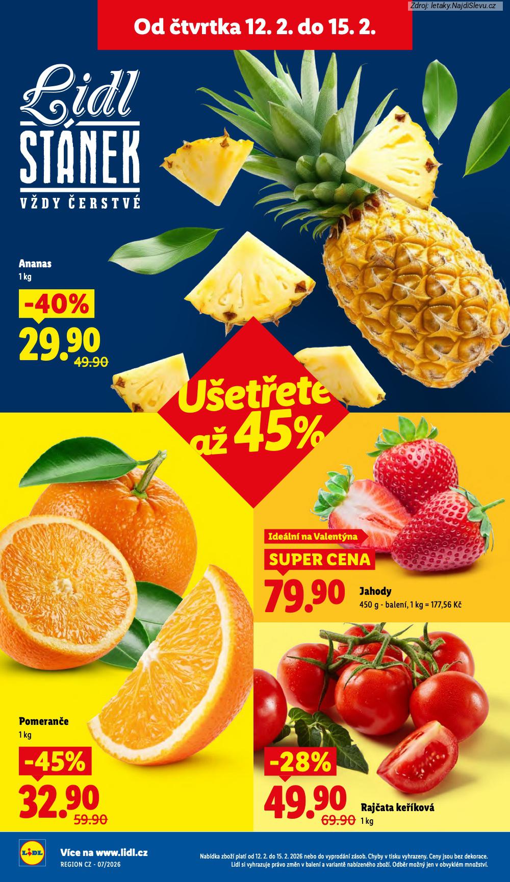 Let�k Lidl  (12. 2. - 15. 2. 2026) - str. 10: RAJ�ATA KE��KOV�, JAHODY, POMERAN�E, ANANAS