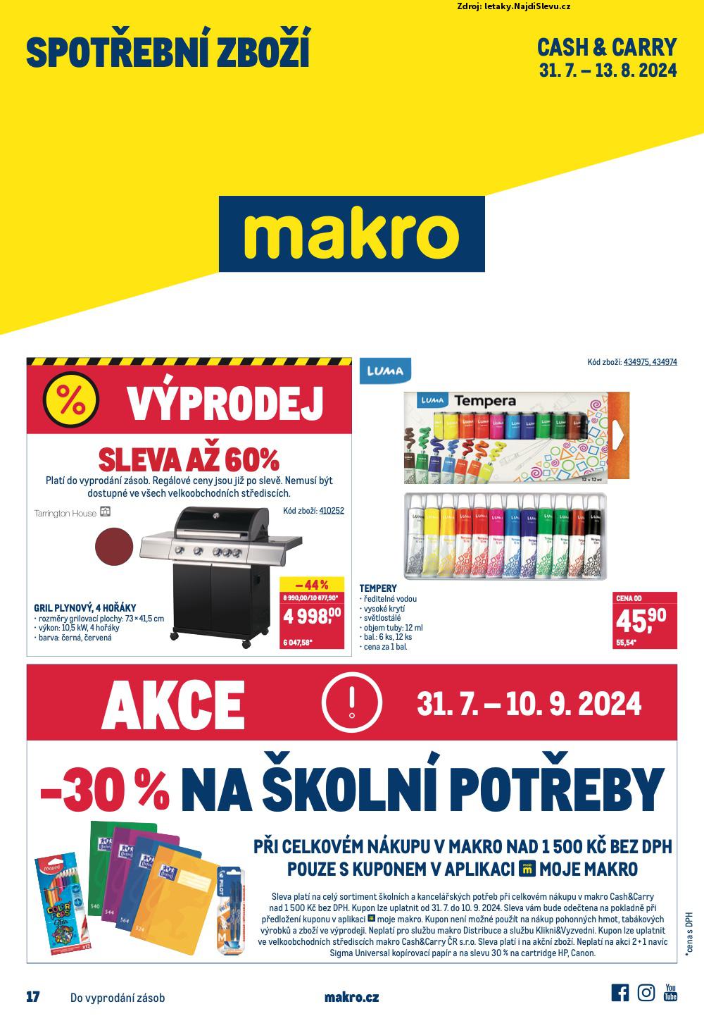 Strana 1 - leták Makro (31. 7. - 13. 8. 2024)