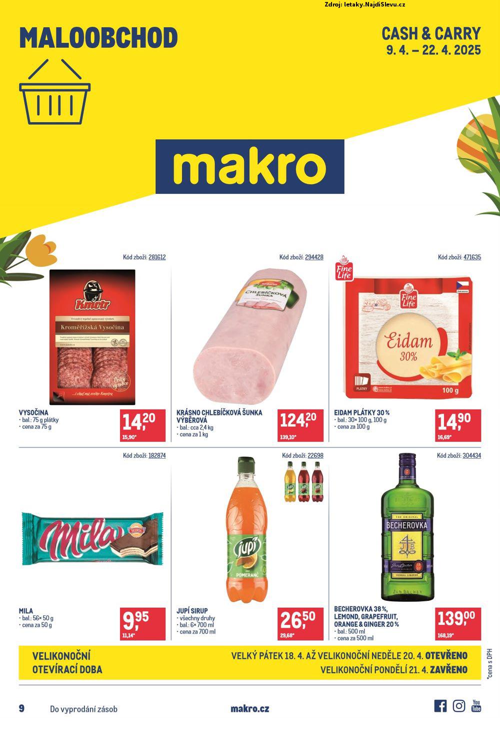 Strana 1 - leták Makro (9. 4. - 22. 4. 2025)