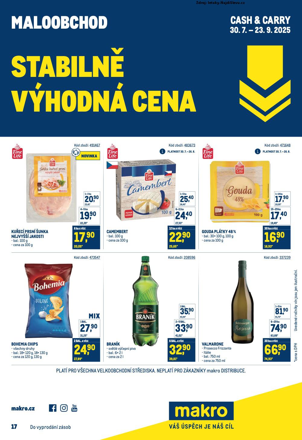 Strana 1 - leták Makro (30. 7. - 23. 9. 2025)