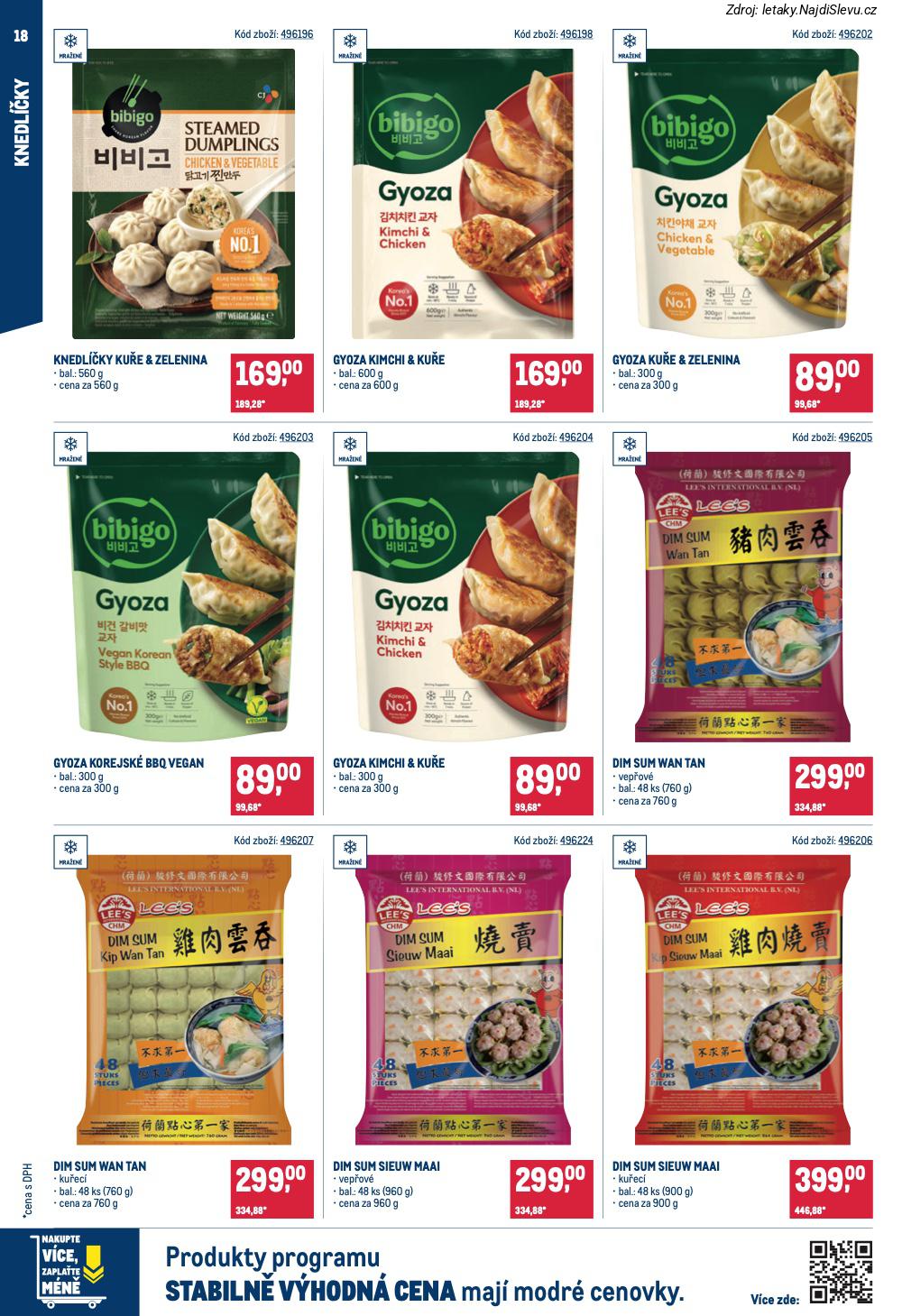 Let�k Makro  Asie (28. 1. - 24. 2. 2026) - str. 18: DIM SUM, GYOZA KOREJSK�, GYOZA KIMCHI, GYOZA KU�E