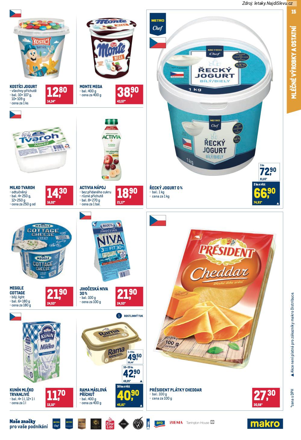 Let�k Makro  Pro milovn�ky j�dla (28. 1. - 10. 2. 2026) - str. 15: Kost�ci jogurt, Monte Mega, �eck� jogurt, Milko tvaroh