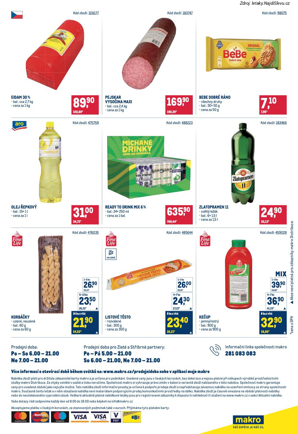 Let�k Makro  Maloobchod (28. 1. - 10. 2. 2026) - str. 16: EIDAM 30%, PEJSKAR VYSO�INA, BEBE DOBR�, OLEJ �EPKOV�