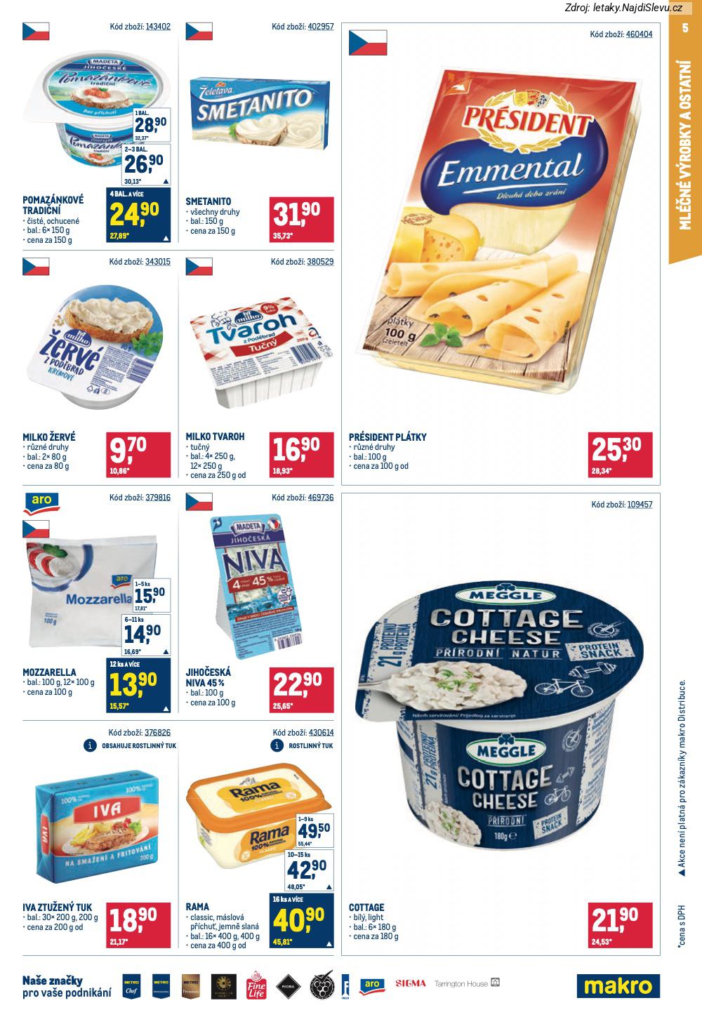 Let�k Makro  Maloobchod (28. 1. - 10. 2. 2026) - str. 5: Pomaz�nkov� tradi�n�, Smetanito, Pr�sident pl�tky, Milko �erv�