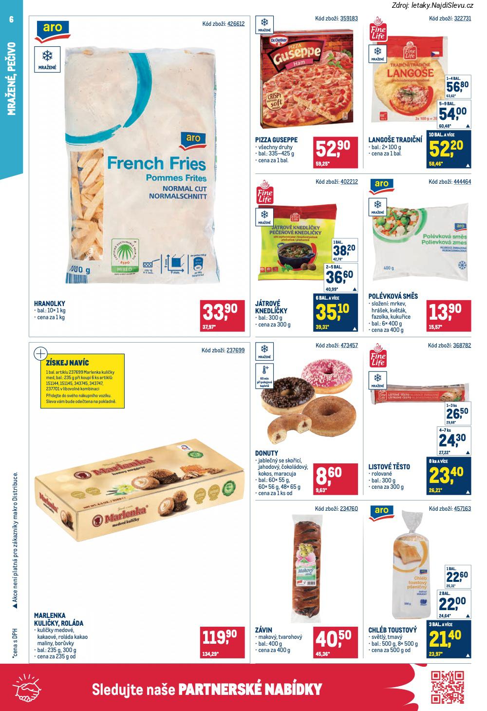 Let�k Makro  Maloobchod (28. 1. - 10. 2. 2026) - str. 6: Hranolky, Pizza Guseppe, Lango�e tradi�n�, J�trov� knedl��ky