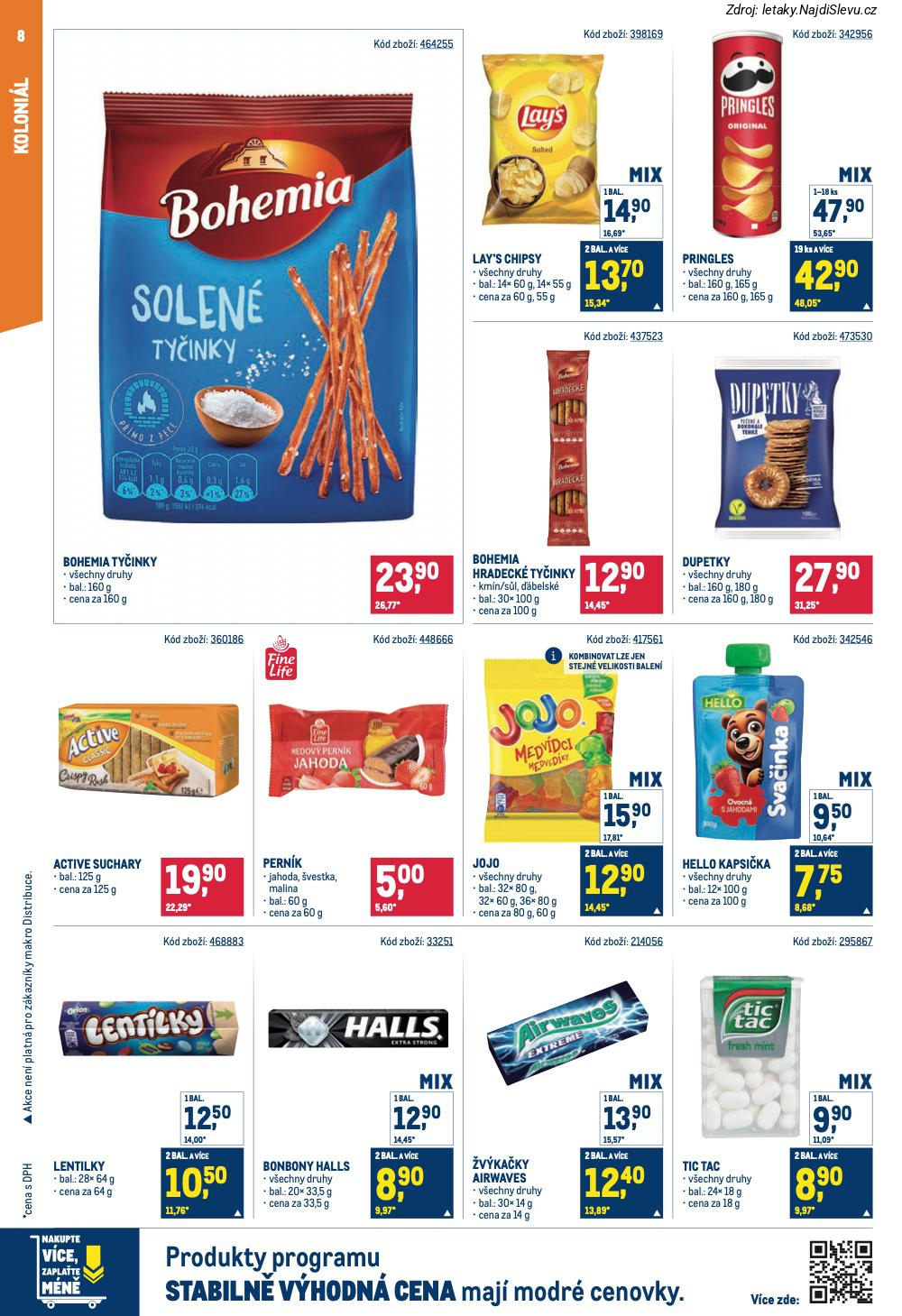 Let�k Makro  Maloobchod (28. 1. - 10. 2. 2026) - str. 8: Bohemia ty�inky, Lay's chipsy, Pringles, Bohemia Hradeck�