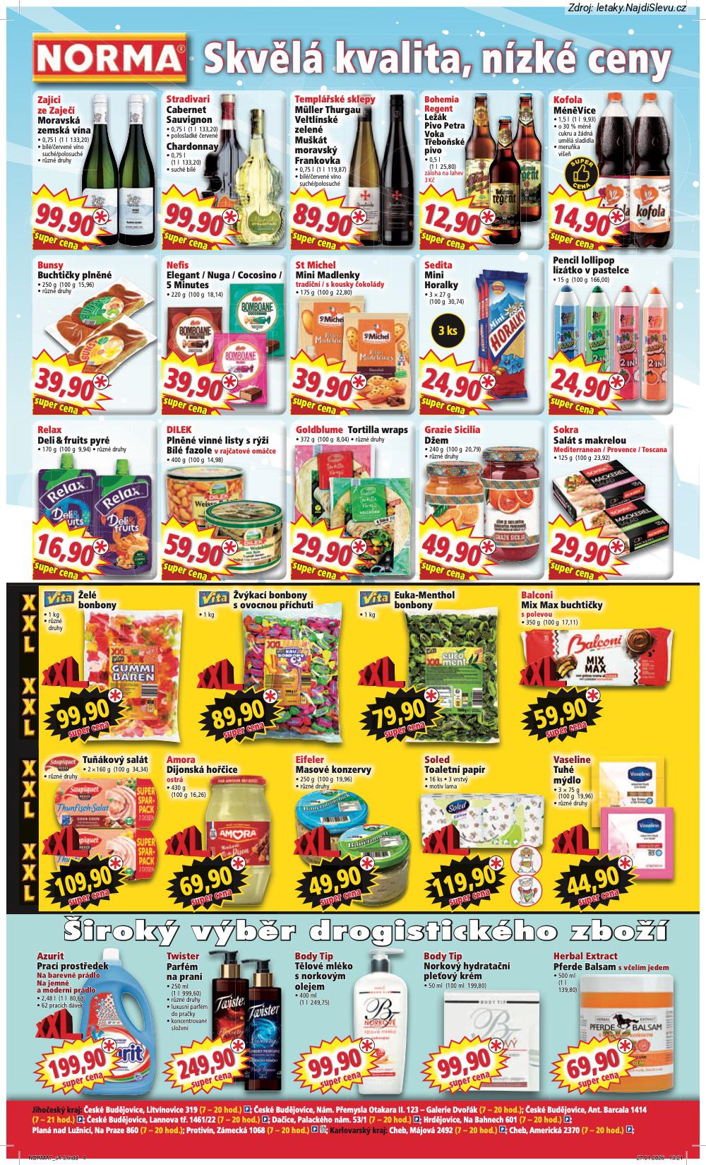 Let�k NORMA  (9. 2. - 15. 2. 2026) - str. 4: Herbal Extract, Body Tip, Twister Parf�m, Azurit Prac�