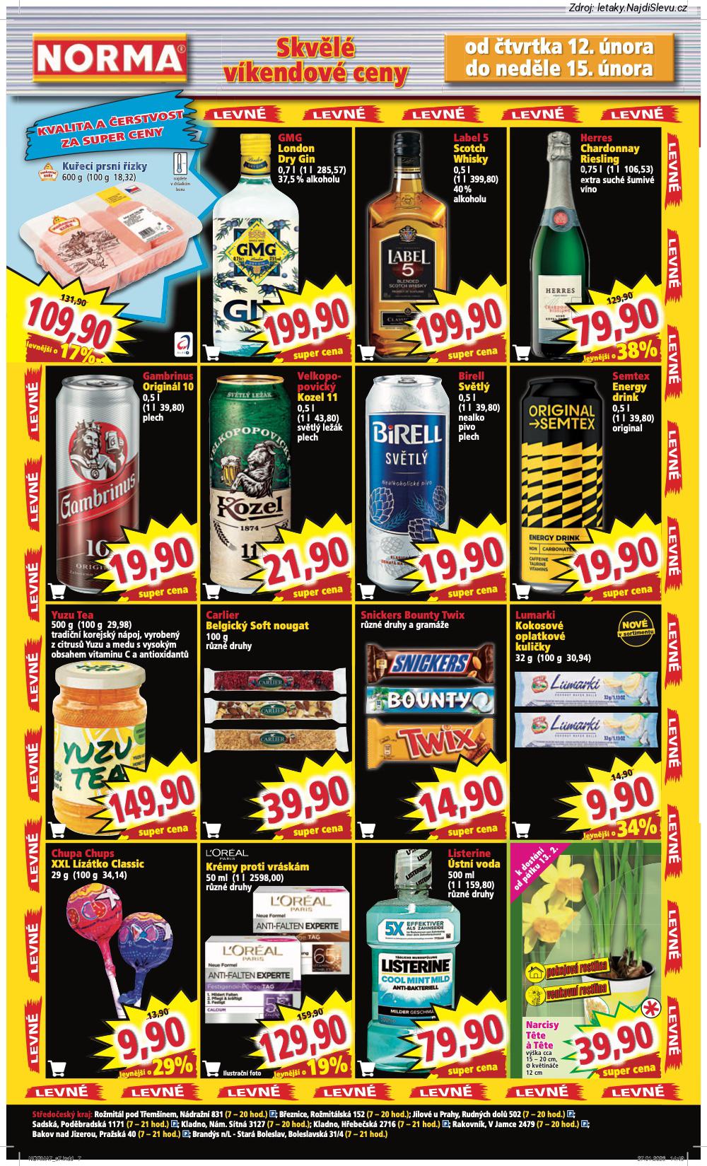 Let�k NORMA  (9. 2. - 15. 2. 2026) - str. 7: Narcisy T?te, Listerine �stn�, L'Or�al Kr�my, Chupa Chups