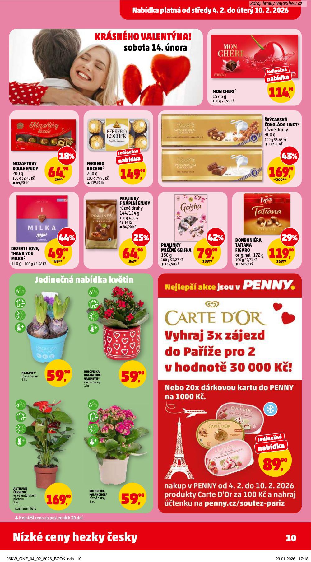 Let�k PENNY Market  (4. 2. - 10. 2. 2026) - str. 10: KOLOPEJKA KALANCHOE, ANTHURIE �ERVEN�, HYACINTY, BONBONI�RA TATIANA