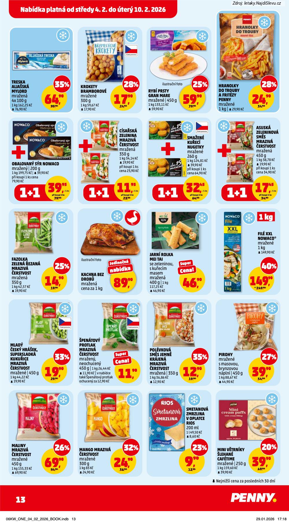Let�k PENNY Market  (4. 2. - 10. 2. 2026) - str. 13: MINI V�TRN�KY, SMETANOV� ZMRZLINA, MANGO MRAZIV�, MALINY MRAZIV�
