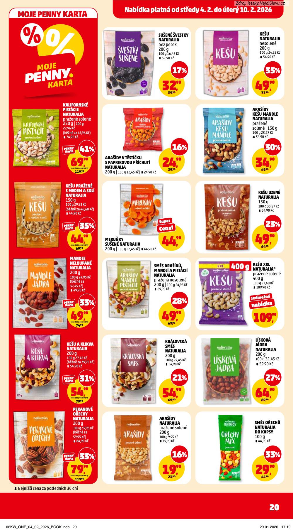 Let�k PENNY Market  (4. 2. - 10. 2. 2026) - str. 20: SM�S O�ECH�, ARA��DY NATURALIA, PEKANOV� O�ECHY, L�SKOV� J�DRA